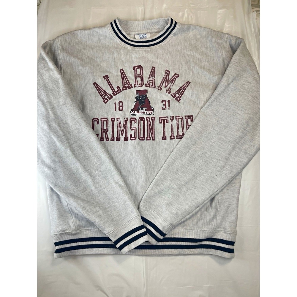 Champion Reverse Weave Gray Alabama Crimson Tide Crewneck Sweatshirt Mens M
